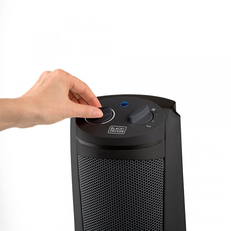 BLACK+DECKER Keramisk Varmeblæser Tårn 2000W Sort