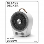 BLACK+DECKER Varmeblæser 2000W 2i1 Hvid