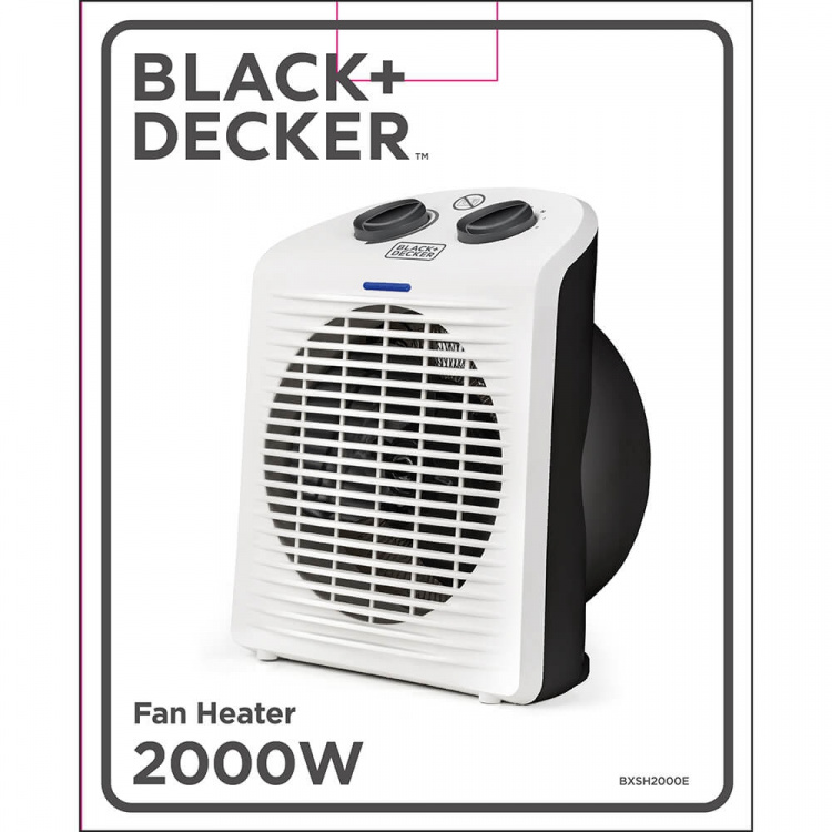 BLACK+DECKER Varmeblæser 2000W IP21 Hvid
