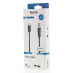 Hama Kabel USB-C til USB-B 480 Mbps 1.5m Sort
