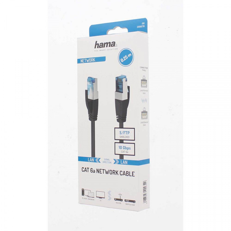 Hama Cable Network CAT6a S/FTP 0.25m Black