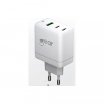 Gear Lader GAN 220V 2xUSB-C+1xUSB-A PD 45W+18W+5A (total 65W) Hvid