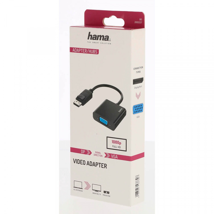 Hama Adapter Multimedia DisplayPort-VGA Full-HD 1080p