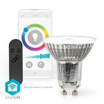 Nedis SmartLife LED-Spot | Wi-Fi | GU10 | 345 lm | 5 W | RGB / Varm til kølig hvid | 2700 - 6500 K | Energiklasse: G | Android™ / IOS | PAR16 | 1 stk