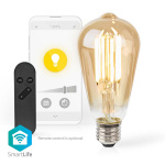 Nedis SmartLife LED Glødepære | E27 | 806 lm | 7 W | Varm Hvid | 1800 - 3000 K | Glas | Android™ / IOS | ST64 | 1 stk