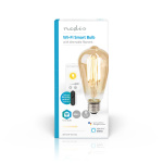 Nedis SmartLife LED Glødepære | E27 | 806 lm | 7 W | Varm Hvid | 1800 - 3000 K | Glas | Android™ / IOS | ST64 | 1 stk