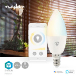 Nedis SmartLife LED-Pære | Wi-Fi | E14 | 470 lm | 4.90 W | Varm til kølig hvid | 2700 - 6500 K | Android™ / IOS | Stearinlys | 1 stk