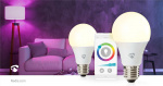 Nedis SmartLife Fuld Farve Pære | E27 | 806 lm | 9 W | RGB / Varm til kølig hvid | 2700 - 6500 K | Android™ / IOS | Pære | 2 stk