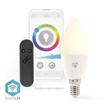 Nedis SmartLife Fuld Farve Pære | E14 | 470 lm | 4.90 W | RGB / Varm til kølig hvid | 2700 - 6500 K | Android™ / IOS | Stearinlys | 1 stk