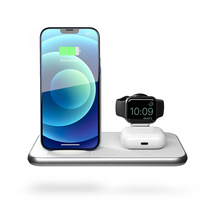 Zens 4i1 Qi Bordlader 10W inkl 45W USB-C PD Hvid Zens 4i1 Qi Bordlader 10W inkl 45W USB-C PD Hvid