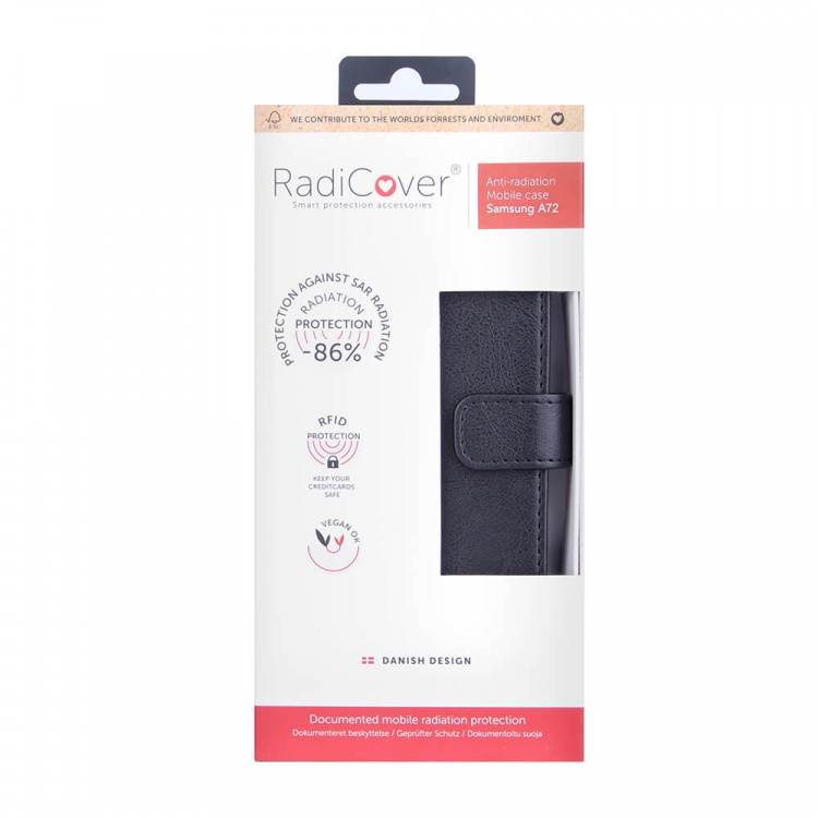 Radicover Strålingsbeskyttende Wallet PU Samsung A72 Flipcover RFID Sort Radicover Strålingsbeskyttende Wallet PU Samsung A72 Flipcover RFID Sort