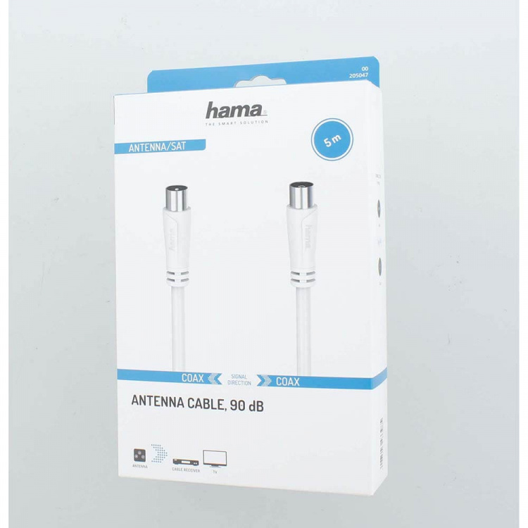 Hama Antennekabel 90dB 5,0m Hvid