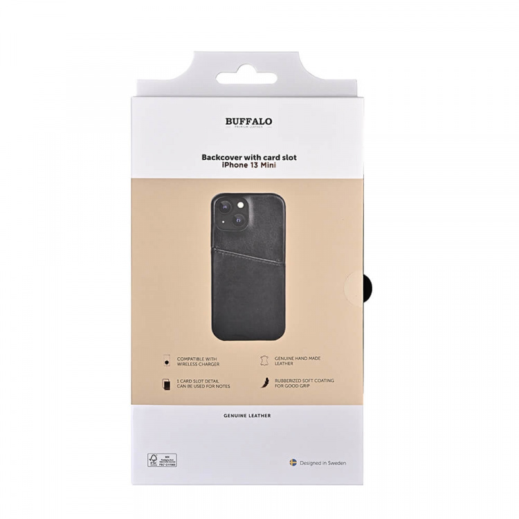 Buffalo Cover Læder Sort - iPhone 13 Mini Buffalo Cover Læder Sort - iPhone 13 Mini