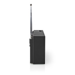 Nedis FM-radio | Bærbart design | AM / FM | Batteri | Analog | 1.5 W | Sort hvid skærm | Hovedtelefonudgang | IP20 | Sort