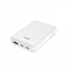 Gear Powerbank 10.000mAh LiPolymer Ultracompact 2.1A 1xUSB-C 1xUSB-A 1xMicroUSB Hvid