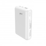 Gear Powerbank 10.000mAh LiPolymer Ultracompact 2.1A 1xUSB-C 1xUSB-A 1xMicroUSB Hvid
