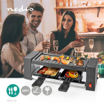 Nedis Gourmet / Raclette | Grill | 2 Personer | Spatel | Non-stick belægning | Rektangel