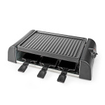 Nedis Gourmet / Raclette | Grill | 6 Personer | Spatel | Indstilling af temperatur | Non-stick belægning | Rektangel