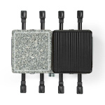 Nedis Gourmet / Raclette | Grill / Sten | 8 Personer | Spatel | Indstilling af temperatur | Non-stick belægning | Rektangel