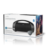 Nedis Bluetooth® Party Boombox | 6 timer | 2.0 | 150 W | Medieafspilning: AUX / USB | IPX5 | Kan parres | Bærehåndtag | Fest lys | Sort