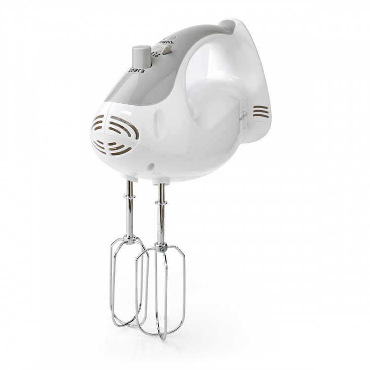 Nedis Hand Mixer | 200 W | 5-hastighedsindstilling | Turbo-funktion | 2 dejkroge / 2 piskeris | Grå / Hvid