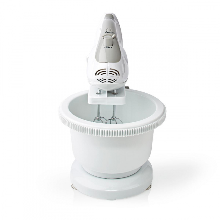 Nedis Hand Mixer | 200 W | 5-hastighedsindstilling | Turbo-funktion | Drejeskål / 2 dejkroge / 2 piskeris | Grå / Hvid
