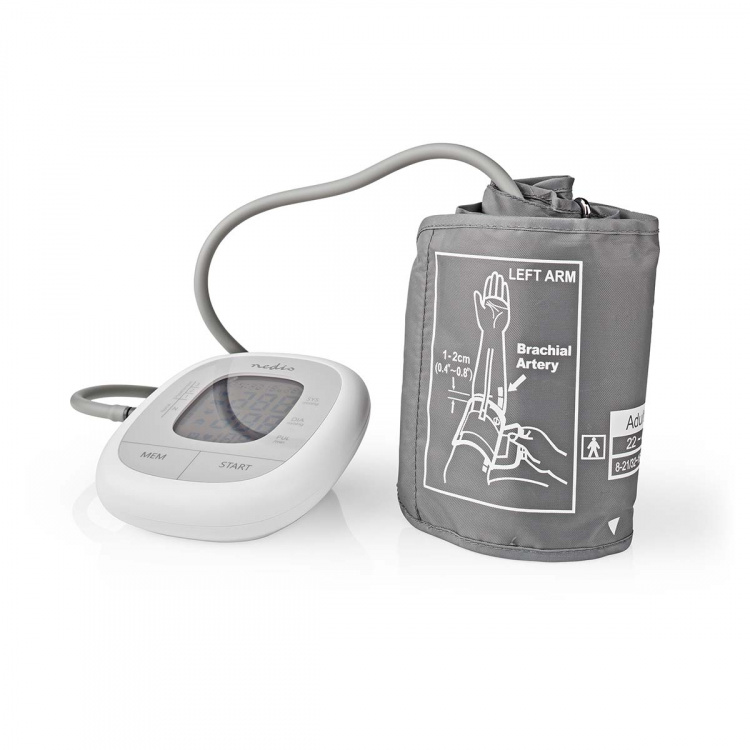 Nedis Blodtryksmåler | Arm | LCD | 22 - 42 cm | Hukommelsespladser: 60 | Hvid