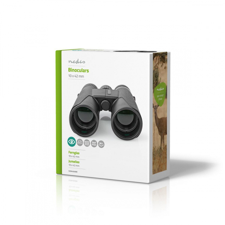 Nedis Kikkert | Forstørrelse: 10 x | Objektivlinsediameter: 42 mm | Synsfelt: 96 m | Rejsetaske inkluderet | Sort