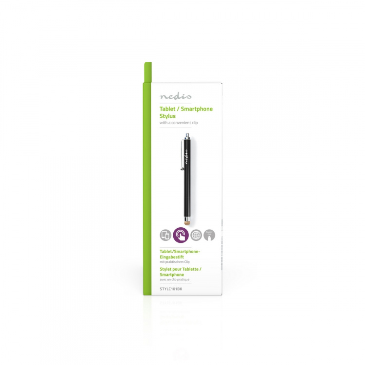 Nedis Stylun Pen | Brugt til: Smartphone / Tablet | kobbertøjs knap | 1 stk. | Med clip | Sort