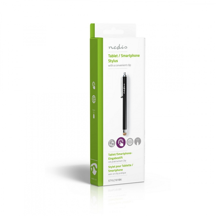 Nedis Stylun Pen | Brugt til: Smartphone / Tablet | kobbertøjs knap | 1 stk. | Med clip | Sort