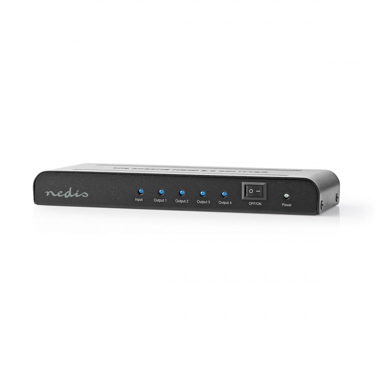 Nedis HDMI ™ Splitter | 4-Port port(s) | 4x HDMI™ Output | 4K@60Hz | 18 Gbps | Metal | Antracit