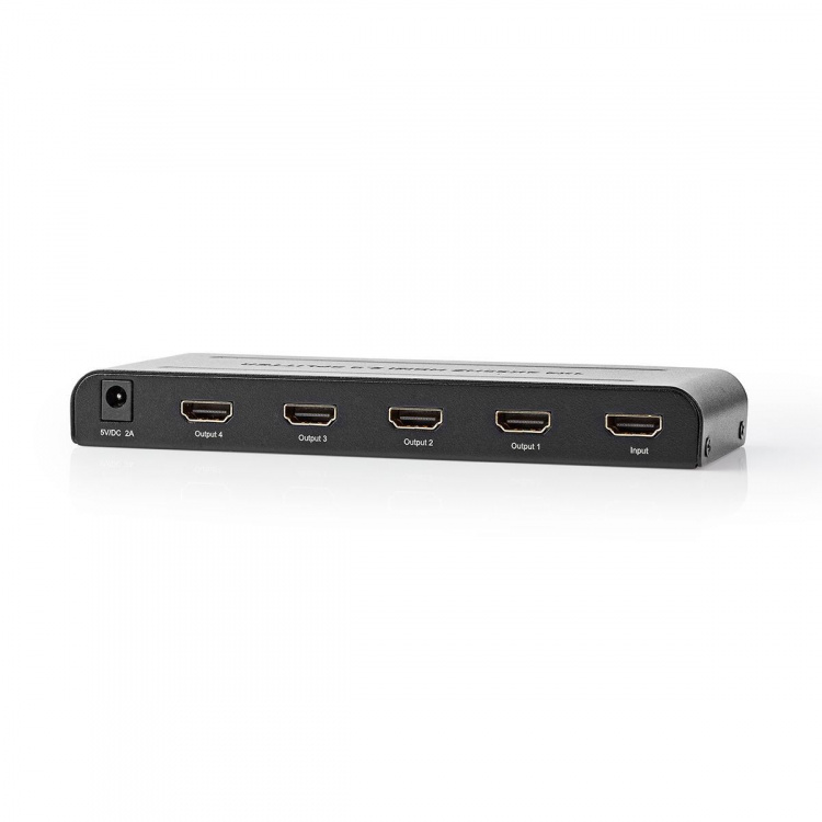 Nedis HDMI ™ Splitter | 4-Port port(s) | 4x HDMI™ Output | 4K@60Hz | 18 Gbps | Metal | Antracit