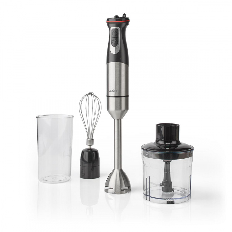 Nedis Hand Blender | 800 W | Hastighedsindstillinger: Variabel hastighedskontrol | Chopper | Aluminium / Sort Nedis Hand Blender | 800 W | Hastighedsindstillinger: Variabel hastighedskontrol | Chopper | Aluminium / Sort