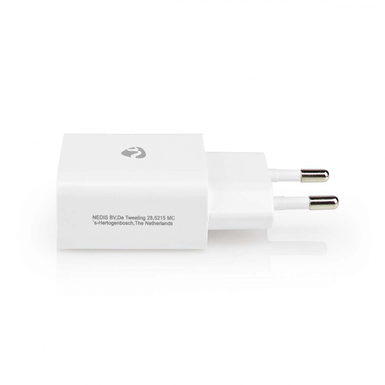 Nedis Vægoplader | 12 W | Hurtigopladningsfunktion | 1x 2.4 A A | Antal output: 1 | USB-A | Lightning 8-Pin (Loose) kabel | 1.00 m | Single Voltage Output | Hvid