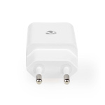 Nedis Vægoplader | 12 W | Hurtigopladningsfunktion | 1x 2.4 A A | Antal output: 1 | USB-A | Lightning 8-Pin (Loose) kabel | 1.00 m | Single Voltage Output | Hvid