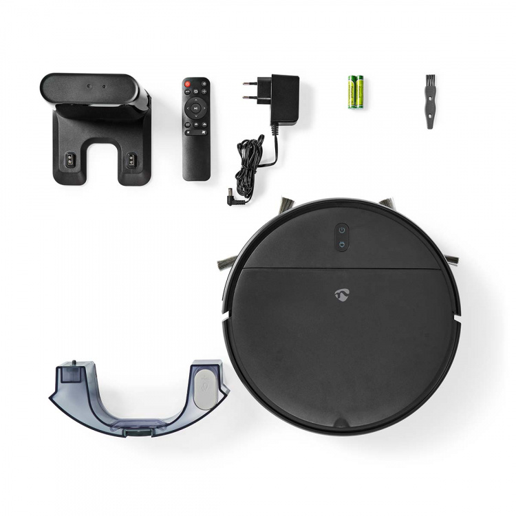 Nedis SmartLife Robot Støvsuger | Tilfældig | Wi-Fi | Kapacitet Collection Reservoir: 0.2 l | Automatisk opladning | Maksimal driftstid: 1.8 timer | Sort | Android™ / IOS Nedis SmartLife Robot Støvsuger | Tilfældig | Wi-Fi | Kapacitet Collection Reservoir: 0.2 l | Automatisk opladning | Maksimal driftstid: 1.8 timer | Sort | Android™ / IOS