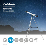 Nedis Teleskop | Blænde: 50 mm | Brændvidde: 600 mm | Finderscope: 5 x 24 | Maksimal arbejdshøjde: 125 cm | Tripod | Hvid / Sort