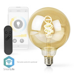 Nedis SmartLife LED Glødepære | E27 | 360 lm | 4.90 W | Varm til kølig hvid | 1800 - 6500 K | Glas | Android™ / IOS | Globe | 1 stk