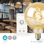 Nedis SmartLife LED Glødepære | E27 | 360 lm | 4.90 W | Varm til kølig hvid | 1800 - 6500 K | Glas | Android™ / IOS | Globe | 1 stk