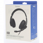 Hama Headset PC Office Stereo Over-Ear HS-USB300 V2 Sort