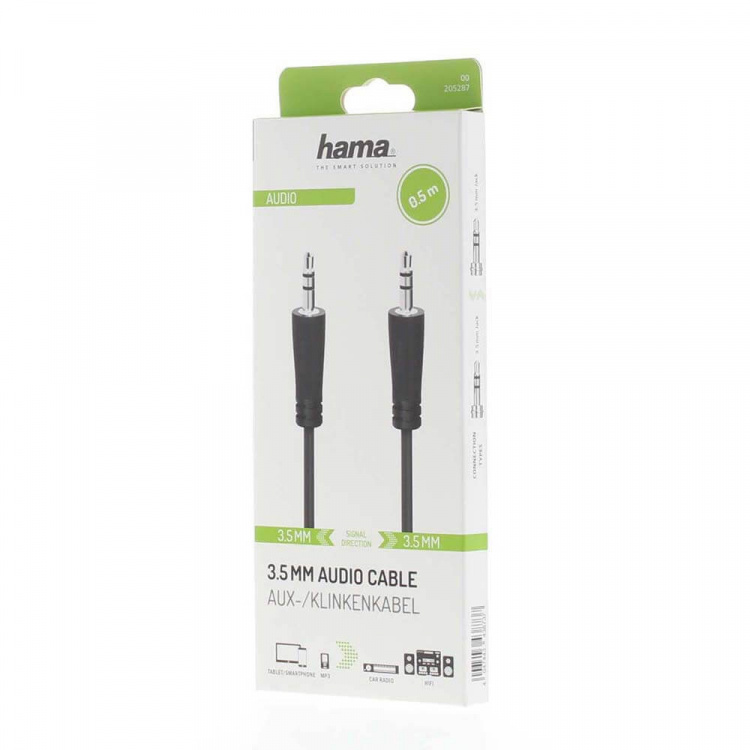 Hama Audiokabel 3.5mm-3.5mm 0.5m