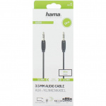 Hama Audiokabel 3,5 mm-3,5 mm Guldbelagt, Ultratynd 1.5m