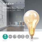 Nedis LED glødepære E27 | PS165 | 3.5 W | 120 lm | 1800 K | Dæmpbar | Med guld-rød finish | Retro stil | 1 stk
