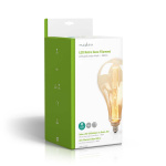 Nedis LED glødepære E27 | PS165 | 3.5 W | 120 lm | 1800 K | Dæmpbar | Med guld-rød finish | Retro stil | 1 stk