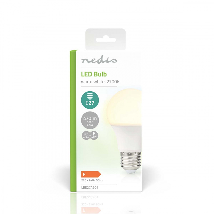 Nedis LED Pære E27 | A60 | 4.9 W | 470 lm | 2700 K | Varm Hvid | Retro stil | Frosted | 1 stk