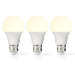 Nedis LED Pære E27 | A60 | 8.0 W | 806 lm | 2700 K | Varm Hvid | Retro stil | Frosted | 3 stk