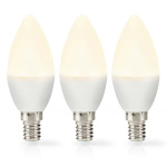 Nedis LED Pære E14 | Stearinlys | 2.8 W | 250 lm | 2700 K | Varm Hvid | Frosted | 3 stk