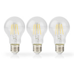 Nedis LED glødepære E27 | A60 | 7 W | 806 lm | 2700 K | Dæmpbar | Varm Hvid | Retro stil | 3 stk