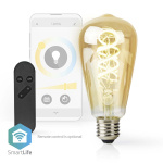 Nedis SmartLife LED Glødepære | E27 | 360 lm | 4.90 W | Varm til kølig hvid | 1800 - 6500 K | Glas | Android™ / IOS | ST64 | 1 stk