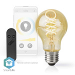 Nedis SmartLife LED Glødepære | E27 | 360 lm | 4.90 W | Varm til kølig hvid | 1800 - 6500 K | Glas | Android™ / IOS | Pære | 1 stk